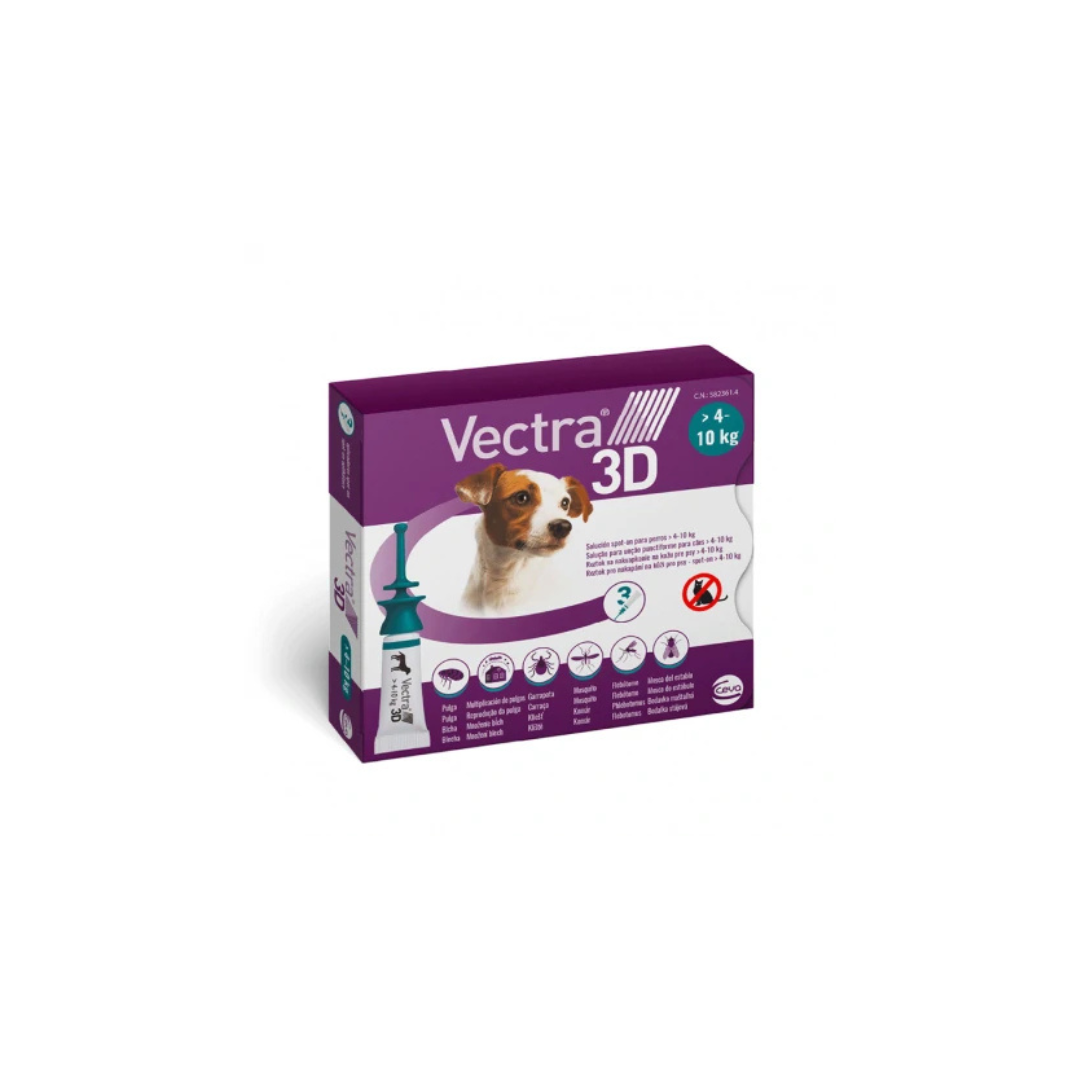Vectra 3D Pipeta Repelente para Perros 4-10kg 3u